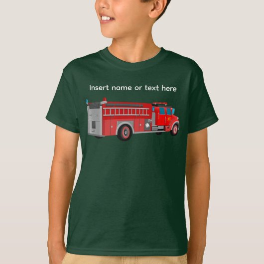 名前入り消防車 Tシャツ (正面)
