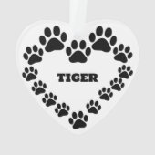 名前入り猫の肉球ハートオーナメント オーナメント (裏面)