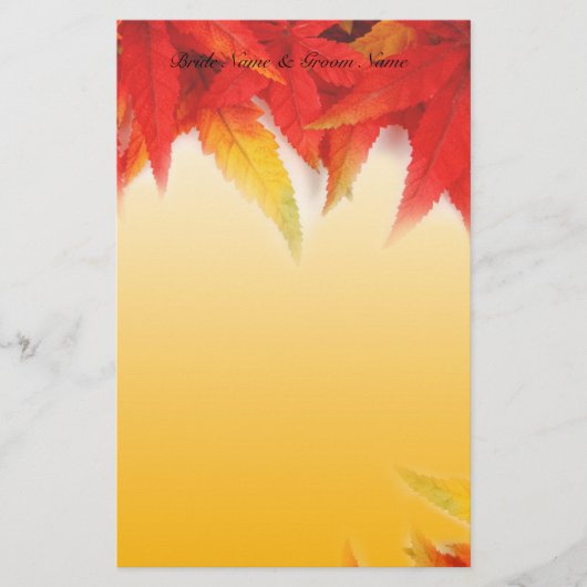 名前入り紅葉モミジの便箋 便箋 (正面)
