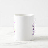 名前入り紫の花イラストマグカップ コーヒーマグカップ (中央)