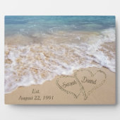 名前入り記念日ビーチハーツ フォトプラーク (正面)