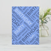 名前入り誕生日パーティー招待状 青 招待状 (スタンド正面)