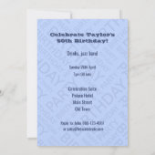 名前入り誕生日パーティー招待状 青 招待状 (裏面)