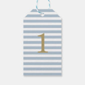 名前入り誕生日ミニマリストストライプテディベア ギフトタグ (裏面)