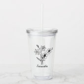 名前入り誕生花のプレゼント , 誕生日 アクリルタンブラー (正面)
