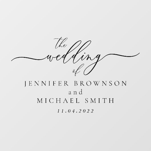 名前入り車の結婚式 ウィンドウサイン (シート)