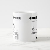 名前入り配管工ギフト ジャンボコーヒーマグカップ (正面)