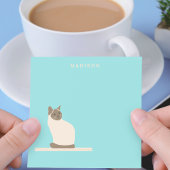 名前入り青い付箋のシャム猫 ポストイット