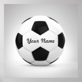 名前入り黒白サッカーボール ポスター
