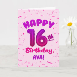 名前入り16歳の誕生日カード カード