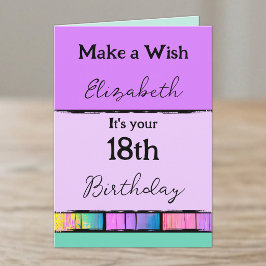 名前入り18歳の誕生日おめでとう パープル カード
