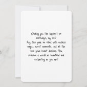 名前入り2歳の誕生日ケーキカード 女の子 招待状 (裏面)