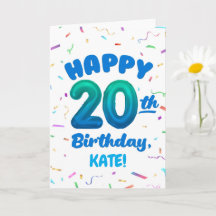 名前入り20歳の誕生日カード