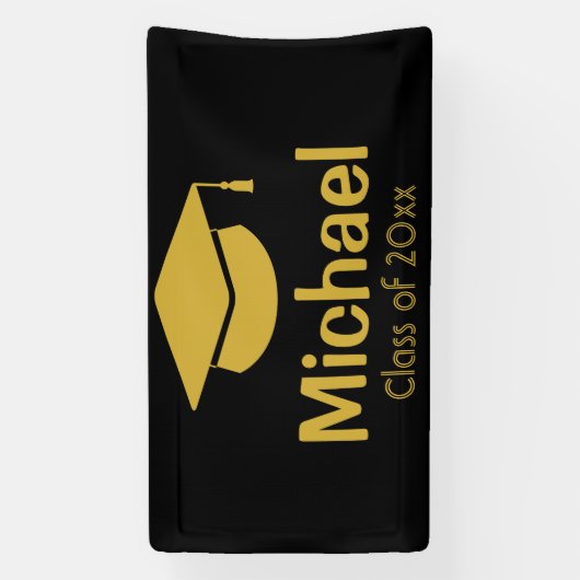 名前入り2023年卒業パーティー ゴールドクラス 横断幕 (縦)