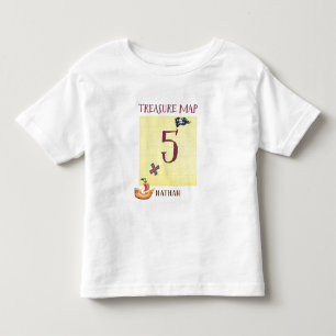 名前入り5歳の海賊の宝地図 トドラーTシャツ