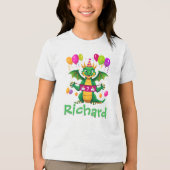 名前入り7歳の誕生日ドラゴン トライブレンドTシャツ (正面)