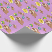 名前入り かわいい ナマケモノ柄 赤ちゃん 誕生日 ラッピングペーパー (角)