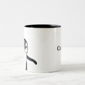 名前入り かわいい ペンギン 覗き込む ホリデー ツートーンマグカップ (中央)