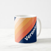 名前入り オーシャンサン秋のストライプ コーヒーマグカップ (正面右)