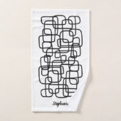 名前入り オーダーメイド アブストラクト ライン アート バスタオルセット (ハンドタオル)