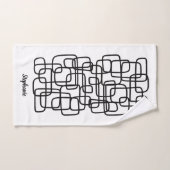 名前入り オーダーメイド アブストラクト ライン アート バスタオルセット (ハンドタオル)