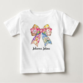 名前入り カラフル イースター コケッタ リボン ベビーTシャツ