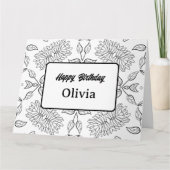 名前入り カラーリング グリーティング カード (49) (正面)