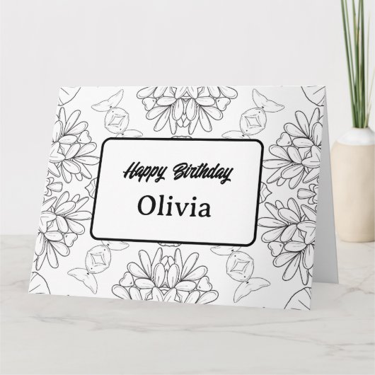 名前入り カラーリング グリーティング カード (54) (正面)