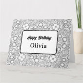 名前入り カラーリング グリーティング カード (61) (正面)