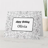 名前入り カラーリング グリーティング カード (62) (正面)