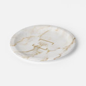 名前入り ゴールドエフェクト 大理石 ペーパープレート (アングル)