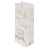 名前入り ゴールドエフェクト 大理石 ワインギフトバッグ (正面アングル)