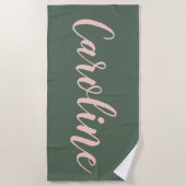 名前入り サージュグリーン ブライズメイド パーティー ビーチタオル (正面)