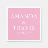 名前入り シンプル モダン ミニマル ウェディング   スタンダードカクテルナプキン (正面)