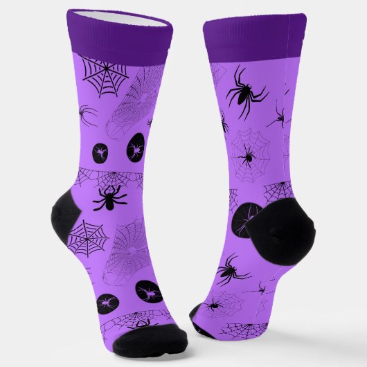 名前入り スプーキー ラベンダー ブラック ハロウィンソックス ソックス (傾斜あり)