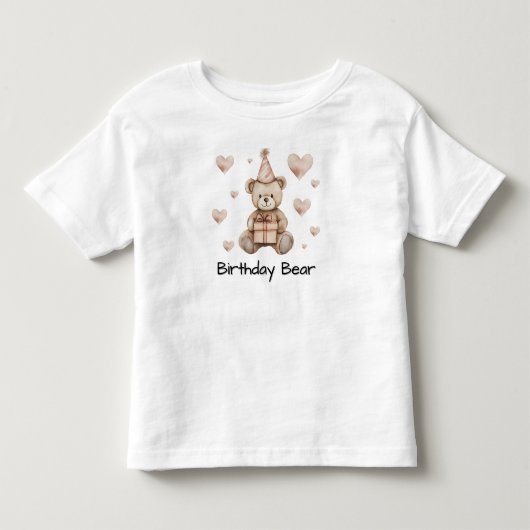 名前入り テディベア 誕生日 ベア 赤ちゃん Tシャツ (正面)