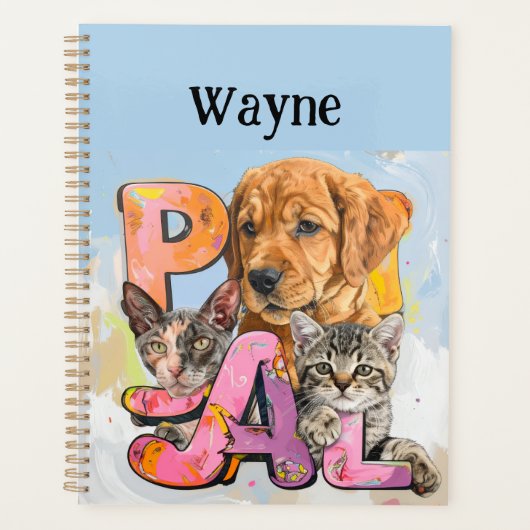 名前入り パル ドッグ キャッツ プランナー手帳 (正面)