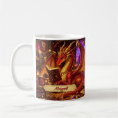 名前入り ファンタジードラゴンと本とコーヒー コーヒーマグカップ (左)