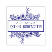 名前入り フラワーブックスタンプ セルフインキングスタンプ (デザイン)