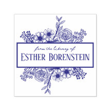 名前入り フラワーブックスタンプ