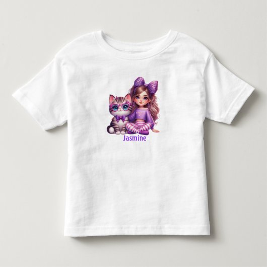 名前入り 女の子 トドラーTシャツ (正面)
