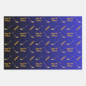 名前入り 感想 スポーツ テーマ ホッケー ラッピングペーパーシート (正面2)