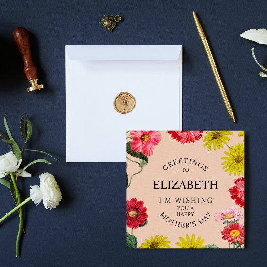 名前入り - 母の日の願い 花束 シーズンカード