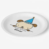名前入り 犬の誕生日 ペーパープレート (アングル)