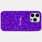 名前入り 現代風 おしゃれ グリッター 紫 Case-Mate iPhoneケース (裏面 (横))