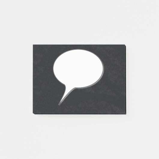 名前入り 白と黒の会話吹き出し ポストイット (正面)