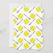 名前入り 白 ソフトボール パターン 招待状 (裏面)