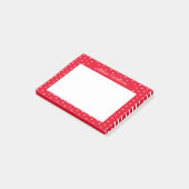 名前入り 赤 白 ポルカドット パターン ポストイット (アングル)