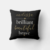 名前入り 輝く 美しい 勇敢 クッション (裏面)