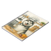 名前入り 面白い シベリアン ハスキー 犬 料理人 ノートブック (左側)